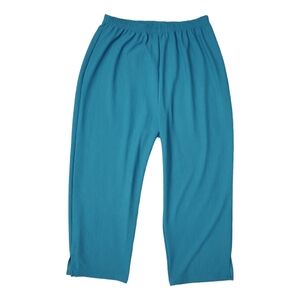 Vintage Superline Crop Pants Turquoise Blue S/M One Size 28 Waist USA Coastal